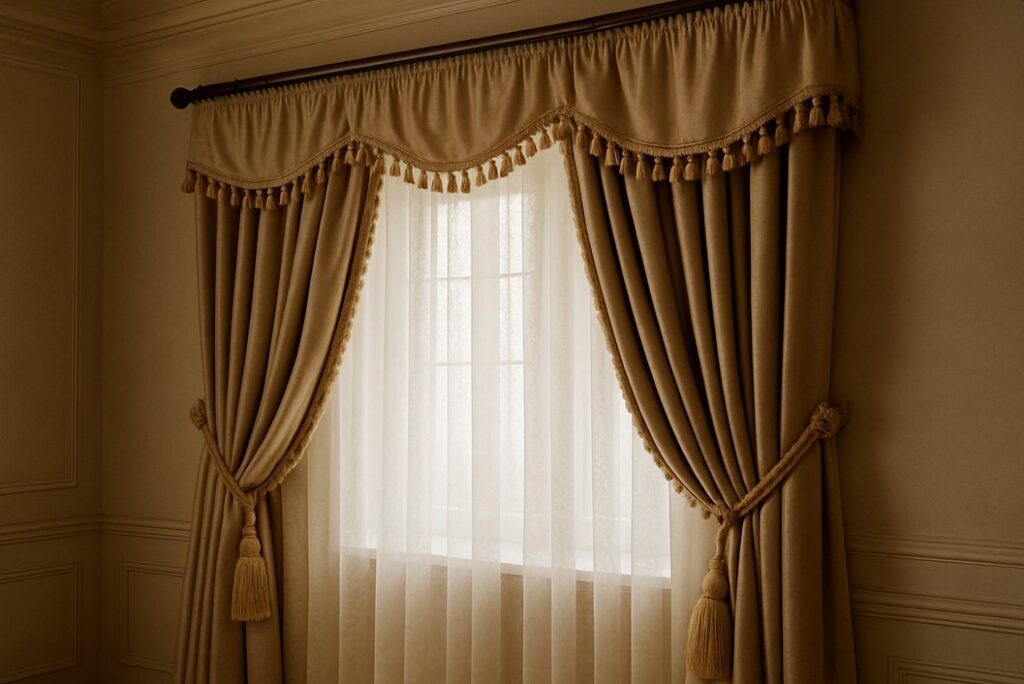 Inspiration til klassiske gardiner med detaljer